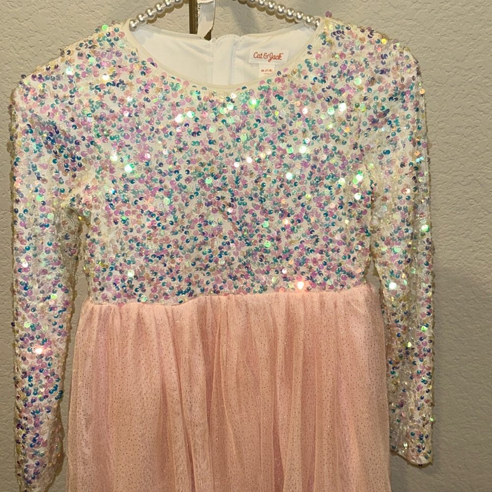 Cat & Jack sparkly tulle dress M (7/8) - Picture 2 of 3